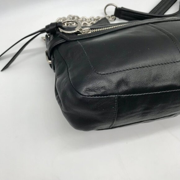 Coach Black Leather Chelsea Turn Lock Flap Shoulder Bag 17825 - Picture 9 of 11
